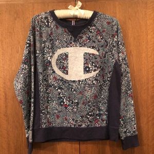 Champion logo floral heritage sweatshirt medium